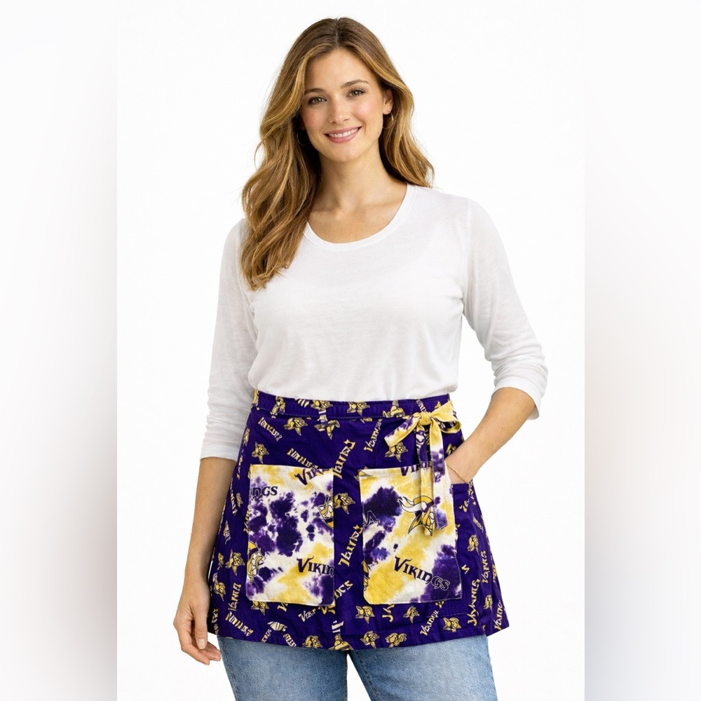 Handmade Minnesota Vikings Tie-Dye Pocket Apron